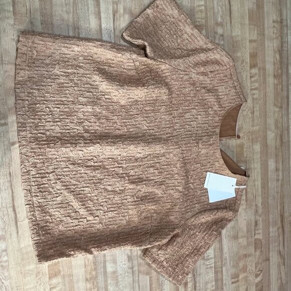 ✨ Melloday Textured Short Sleeve Blouse – Size S – NWT ✨ - Picture 4 of 7